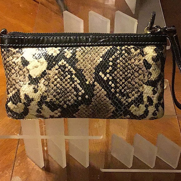 Dooney & Bourke Snakeskin Print Wristlet/Clutch - Picture 3 of 13